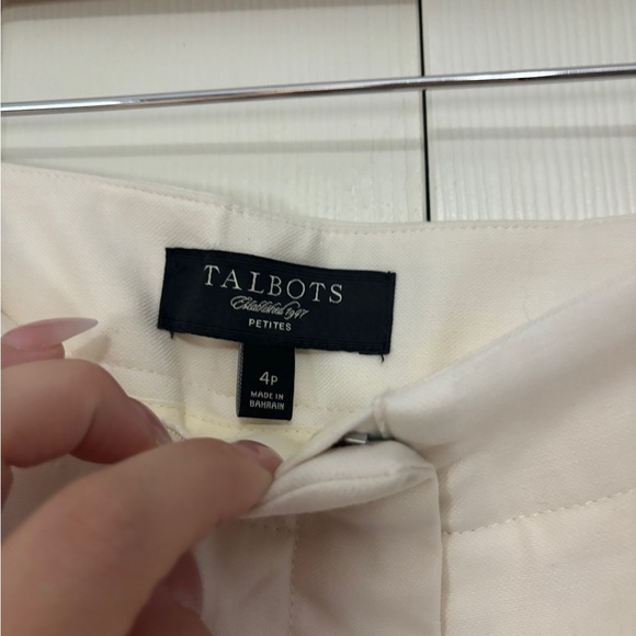 Talbots Women's Easy White Wide Leg Pants 4P - Picture 2 of 5